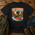 Retro Dachshund yellow life jacket kayak river canyon low clearance high adventure t-shirt design