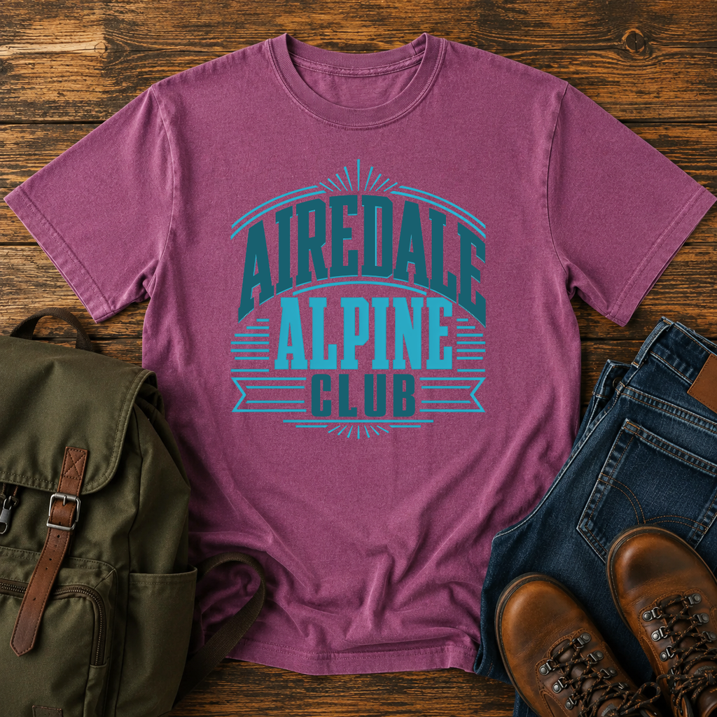 Airedale Terrier Alpine Club t-shirt design