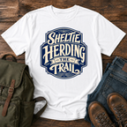 Shetland Sheepdog Sheltie Herding The Trail t-shirt design