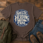 Shetland Sheepdog Sheltie Herding The Trail t-shirt design