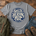 Shetland Sheepdog Sheltie Herding The Trail t-shirt design