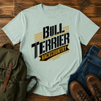 Bull Terrier Text-only typographic lockup reading 'Bull Terrier Backcountry' t-shirt design