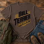 Bull Terrier Text-only typographic lockup reading 'Bull Terrier Backcountry' t-shirt design