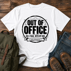 Dog Out Of Office trail typography t-shirt design
