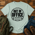 Dog Out Of Office trail typography t-shirt design