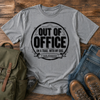 Dog Out Of Office trail typography t-shirt design