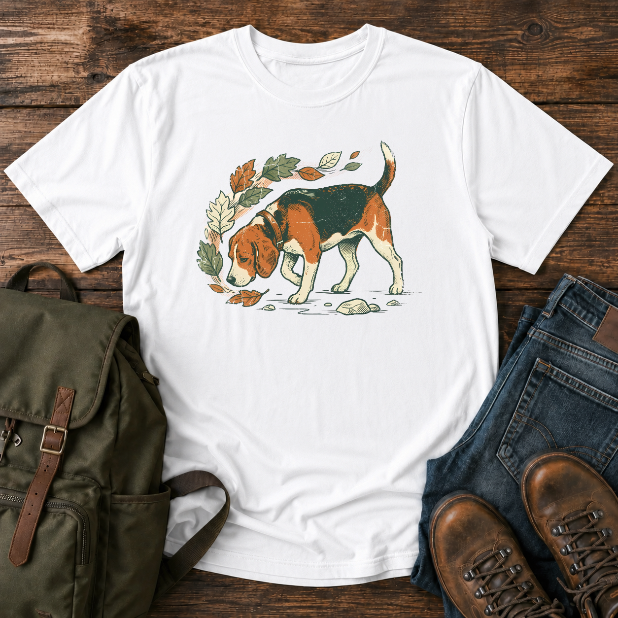 Beagle nose down t-shirt design