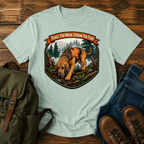 Bloodhound focused Bloodhound with its nose to the ground in a dense, foggy t-shirt design