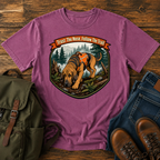 Bloodhound focused Bloodhound with its nose to the ground in a dense, foggy t-shirt design