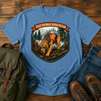 Bloodhound focused Bloodhound with its nose to the ground in a dense, foggy t-shirt design
