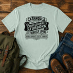 Catahoula Professionally Stubborn t-shirt design with western kennel badge lettering