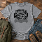 Catahoula Professionally Stubborn t-shirt design with western kennel badge lettering