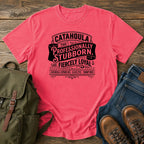 Catahoula Professionally Stubborn t-shirt design with western kennel badge lettering
