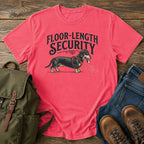 Dachshund floor security dog on a t-shirt design