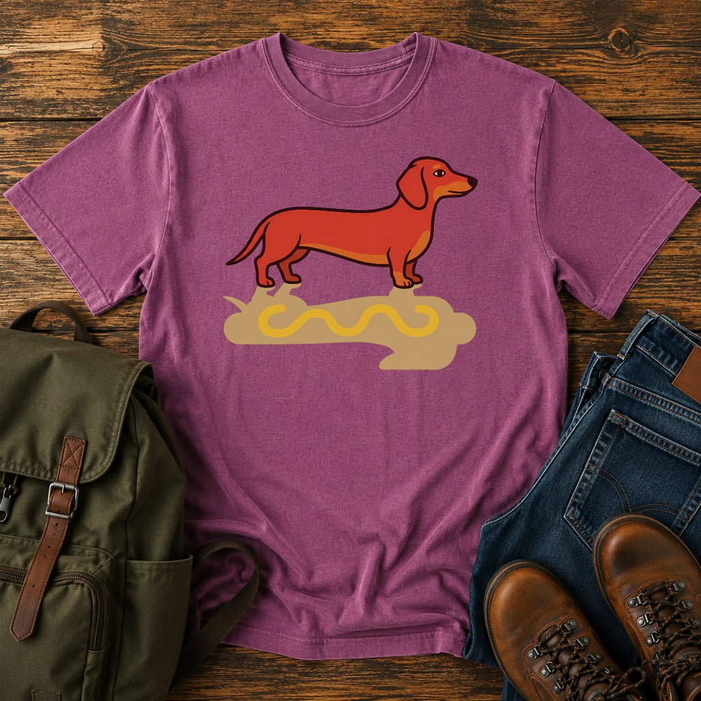 Dachshund hotdog shadow dog on a t-shirt design