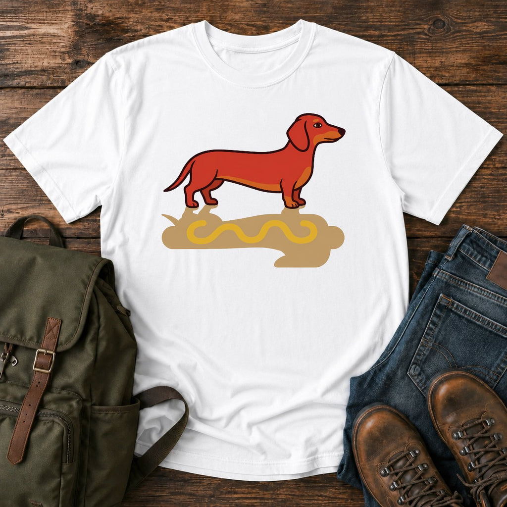 Dachshund hotdog shadow dog on a t-shirt design