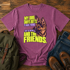 German Shepherd friendship joke with bright retro dog portrait on a t-shirt design