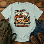 German Shepherd sleeps naked joke with warm retro dog graphic on a t-shirt design