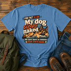 German Shepherd sleeps naked joke with warm retro dog graphic on a t-shirt design