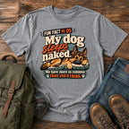 German Shepherd sleeps naked joke with warm retro dog graphic on a t-shirt design