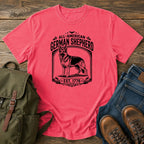 German Shepherd all-American patriotic badge t-shirt design with Est. 1776 text.