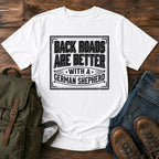 German Shepherd back roads slogan t-shirt design