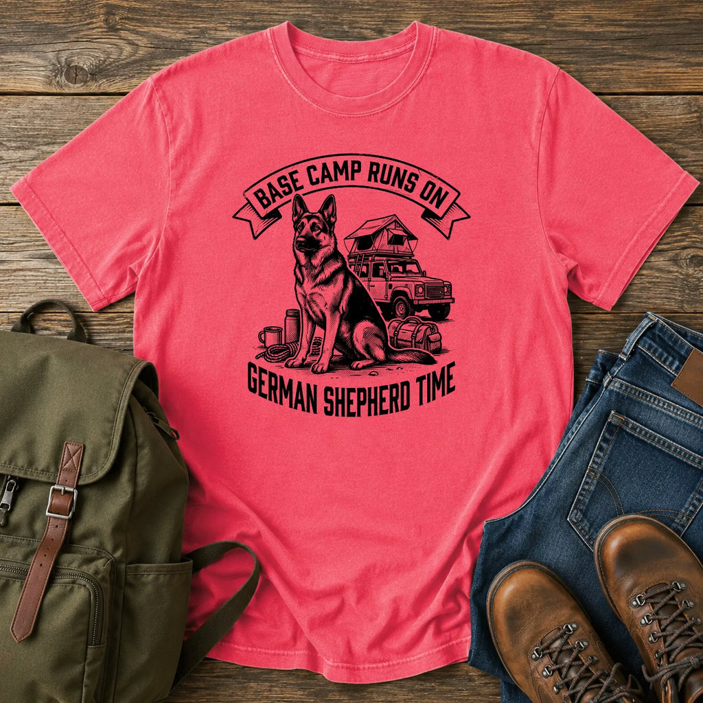 German Shepherd base camp slogan t-shirt design