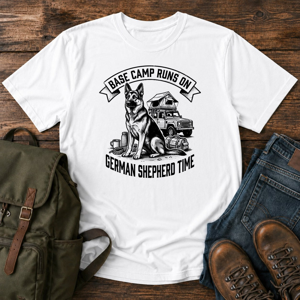 German Shepherd base camp slogan t-shirt design