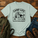 German Shepherd camp life slogan t-shirt design
