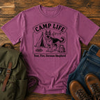 German Shepherd camp life slogan t-shirt design
