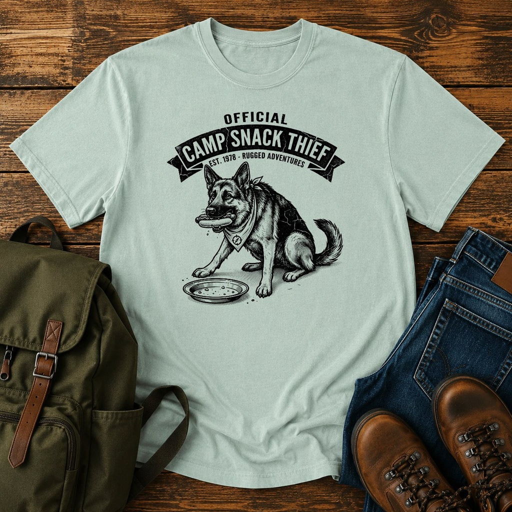 German Shepherd snack slogan t-shirt design