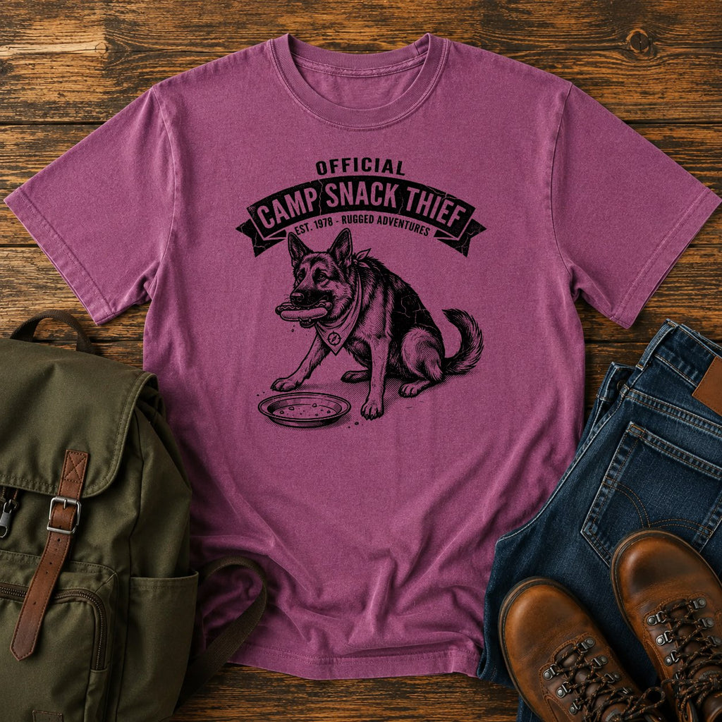 German Shepherd snack slogan t-shirt design