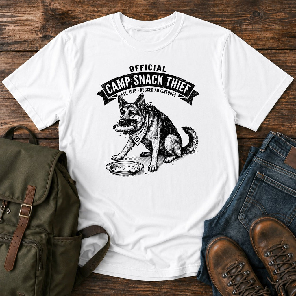 German Shepherd snack slogan t-shirt design