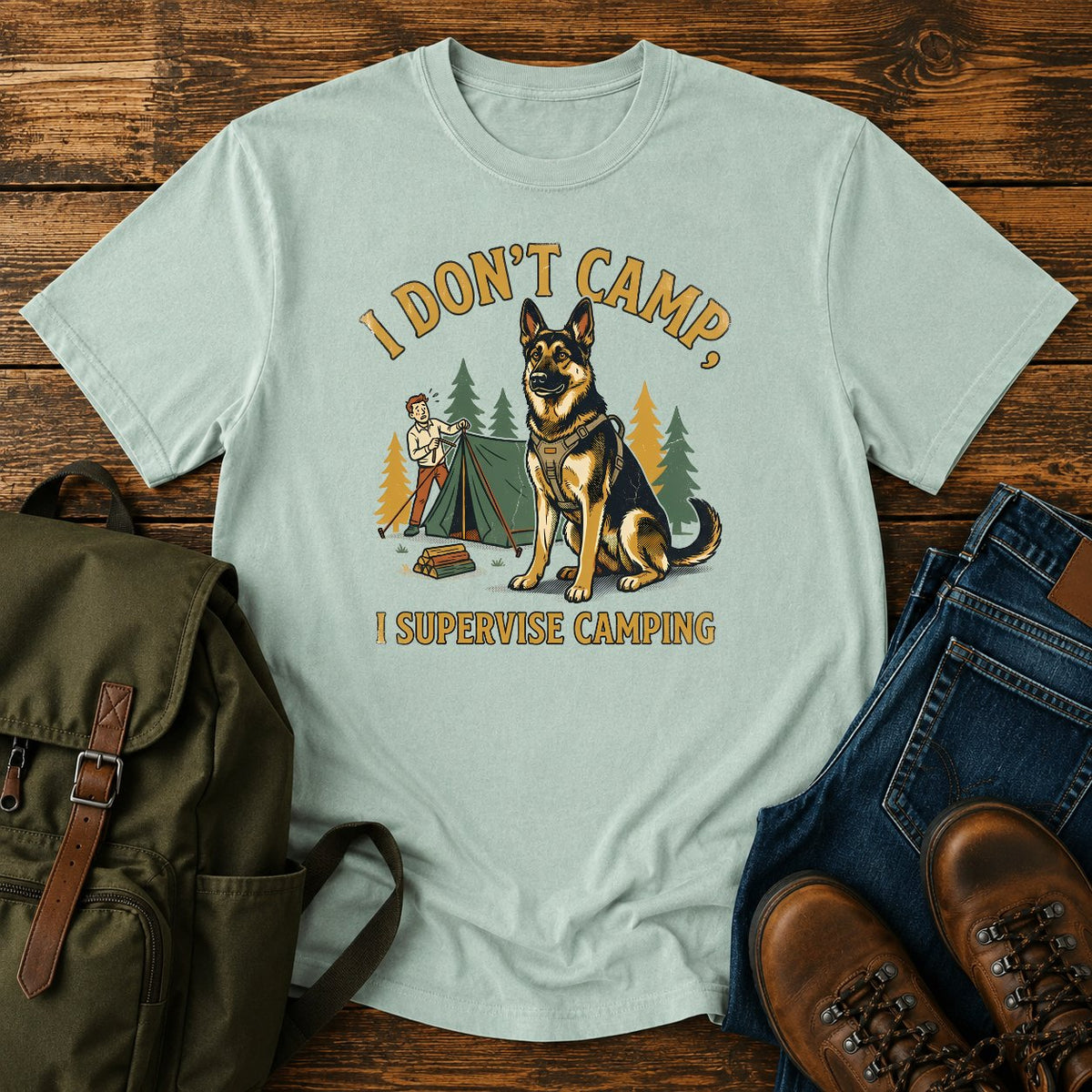 German Shepherd supervisor slogan t-shirt design