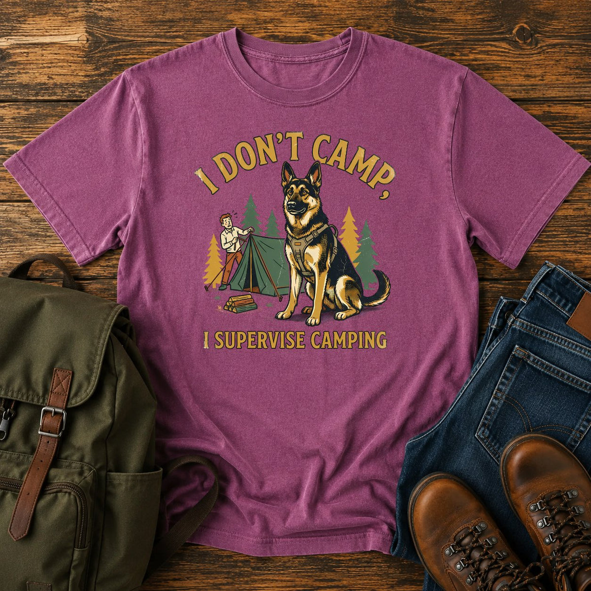 German Shepherd supervisor slogan t-shirt design