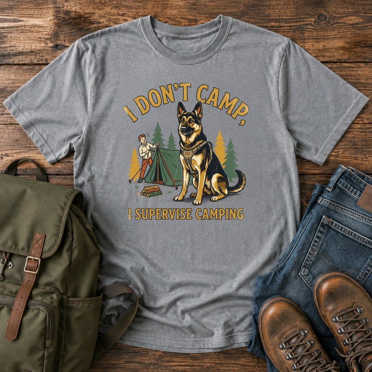 German Shepherd supervisor slogan t-shirt design