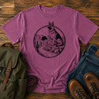 German Shepherd desert run overlanding scene t-shirt design