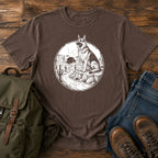 German Shepherd desert run overlanding scene t-shirt design