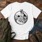 German Shepherd desert run overlanding scene t-shirt design
