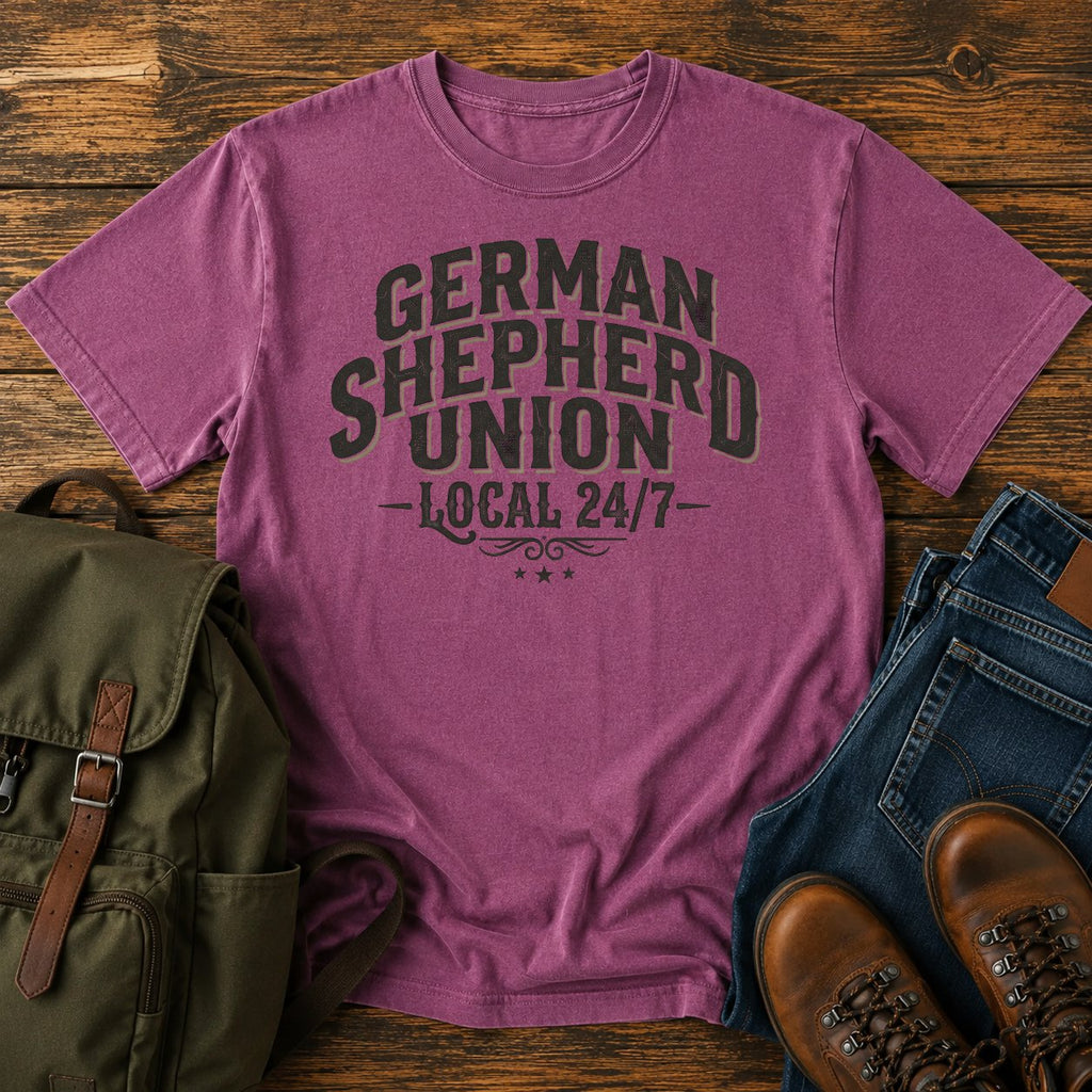 German Shepherd union typography t-shirt design with Local 24/7 slogan