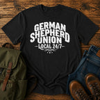 German Shepherd union typography t-shirt design with Local 24/7 slogan