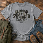 German Shepherd union typography t-shirt design with Local 24/7 slogan