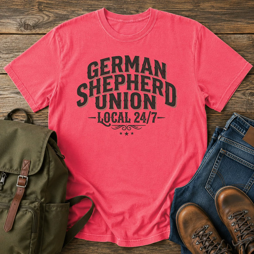 German Shepherd union typography t-shirt design with Local 24/7 slogan
