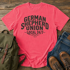 German Shepherd union typography t-shirt design with Local 24/7 slogan