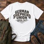 German Shepherd union typography t-shirt design with Local 24/7 slogan