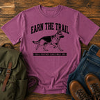 German Shepherd earn the trail trail running dog on a t-shirt design