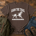 German Shepherd earn the trail trail running dog on a t-shirt design
