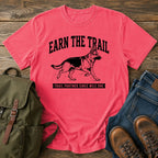 German Shepherd earn the trail trail running dog on a t-shirt design