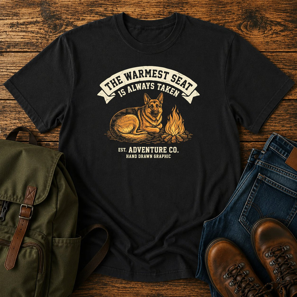 German Shepherd Fireside T-Shirt