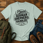 German Shepherd handler t-shirt design with bold retro text lettering